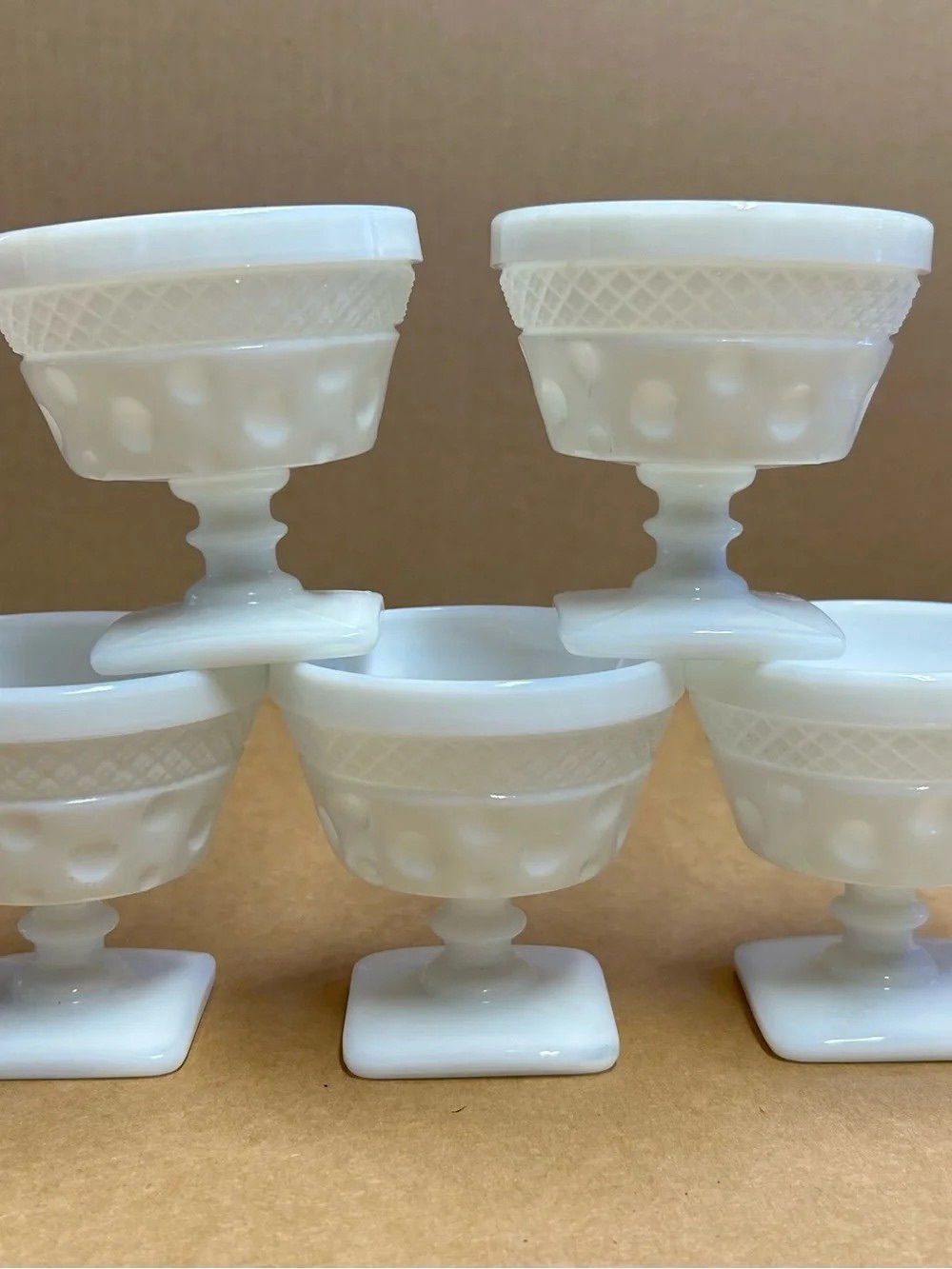 Milk Glass Compote Cups - Classic White Pedestal Bowls